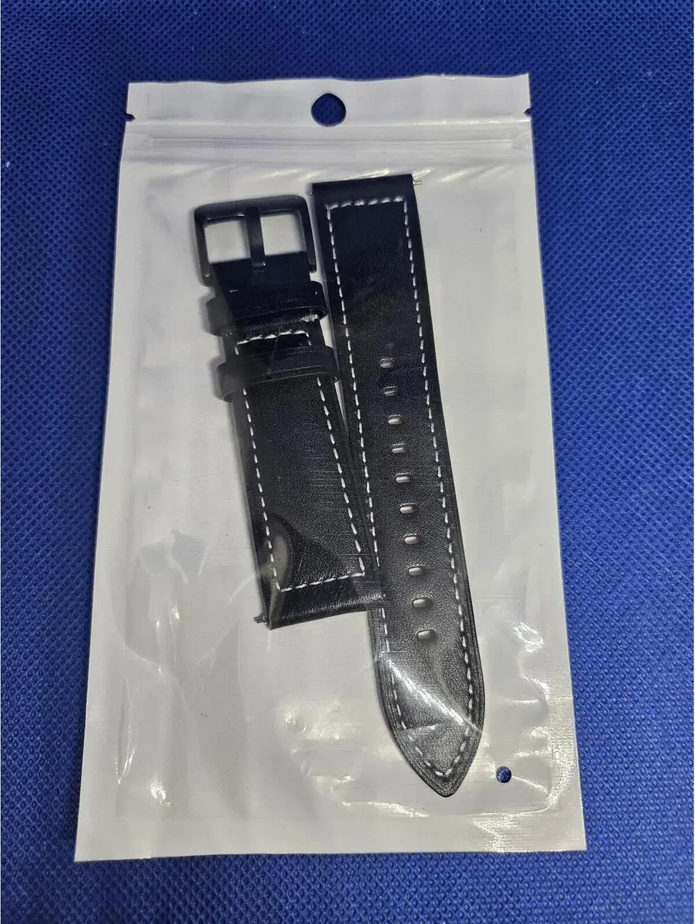 NEW - .22mm Leather Watch band - black - new in bag